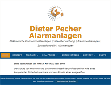 Tablet Screenshot of pecher-alarmanlagen.de